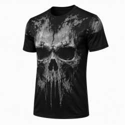 Skull T Shirt Gym Clothing Bodybuilding Training Workout Exercise Boxing MMA Top