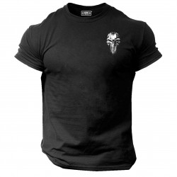 Skull T Shirt Pocket Gym Clothing Bodybuilding Training Workout Exercise MMA Top