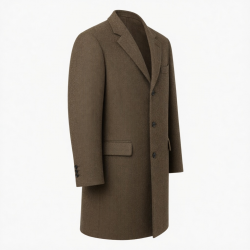 Lakeland Wool Coat Men’s XL Brown | Single Breasted Herringbone Countrywear Gent