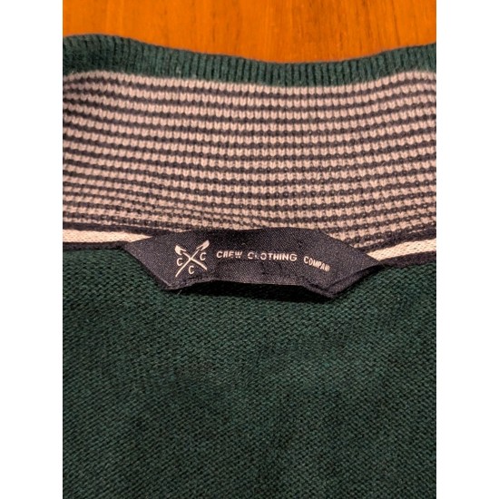 Crew Clothing Company Men's Quarter Zip Jumper Dark Green, Size XXL 2XL