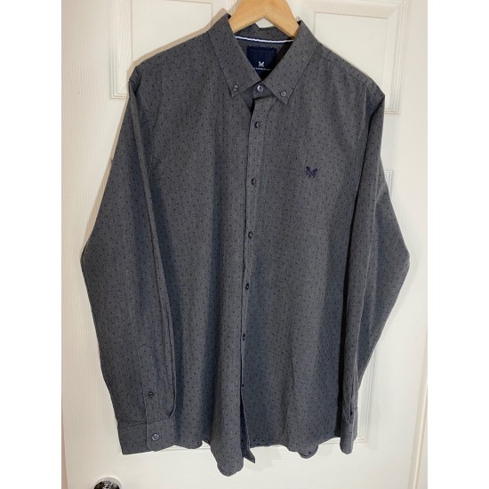 Crew Clothing XL Men's Dark Grey Long Sleeve Shirt Slim Fit Button-Down Smart