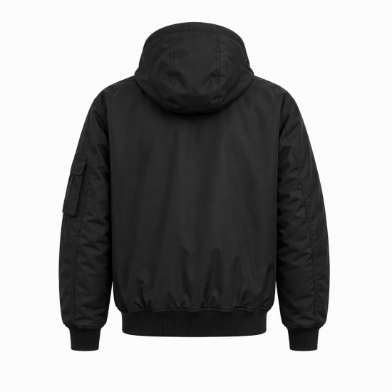 Mens Killjoy Goggle Jacket Hooded Blk Bomber Streetwear Coat Zipper Lightweight