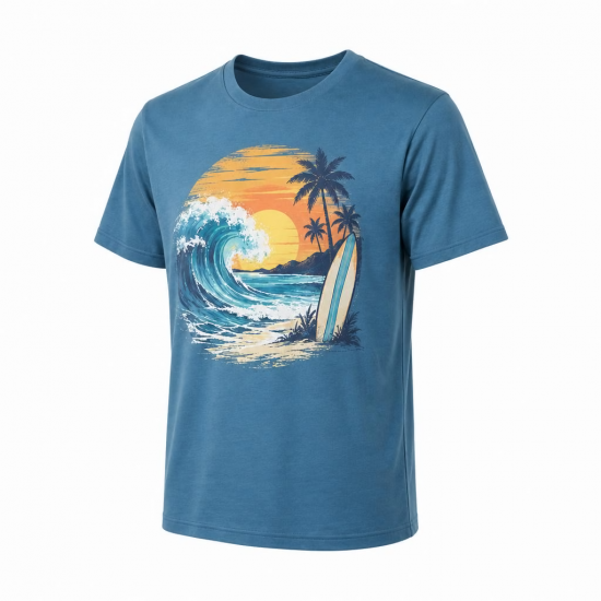 SURF EVERY WAVE MENS T SHIRT SURFER CLOTHING SURFBOARD COOL SUMMER CASUAL TOP