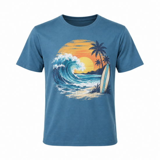 SURF EVERY WAVE MENS T SHIRT SURFER CLOTHING SURFBOARD COOL SUMMER CASUAL TOP