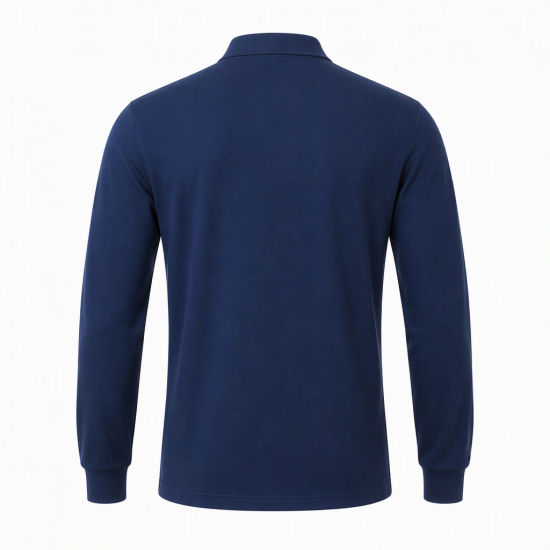 Mens Polo Shirt long Sleeve Collared Shirt Pique polo T Shirt Top Tee (2335)