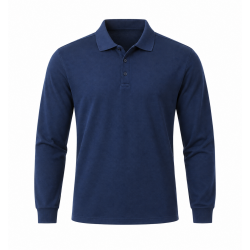 Mens Polo Shirt long Sleeve Collared Shirt Pique polo T Shirt Top Tee (2335)