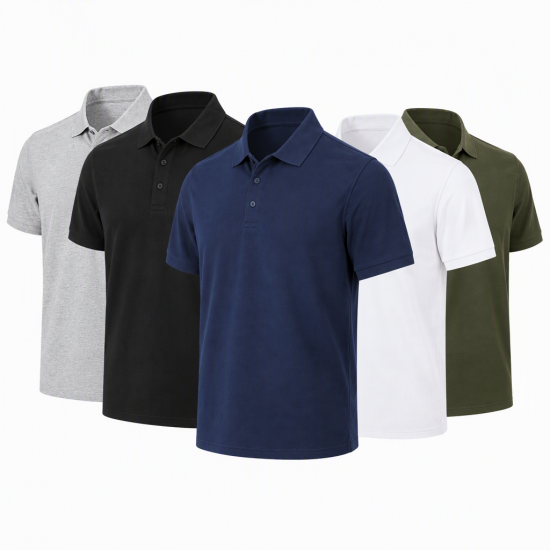 5 PACK Unisex Men's Classic Poloshirt Plain Short Sleeve Work Wear Polo