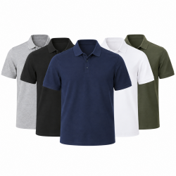 5 PACK Unisex Men's Classic Poloshirt Plain Short Sleeve Work Wear Polo