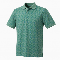 Genetic Apparel Men's Polo Shirt S Green/Blue Geometric Short Sleeve Cotton