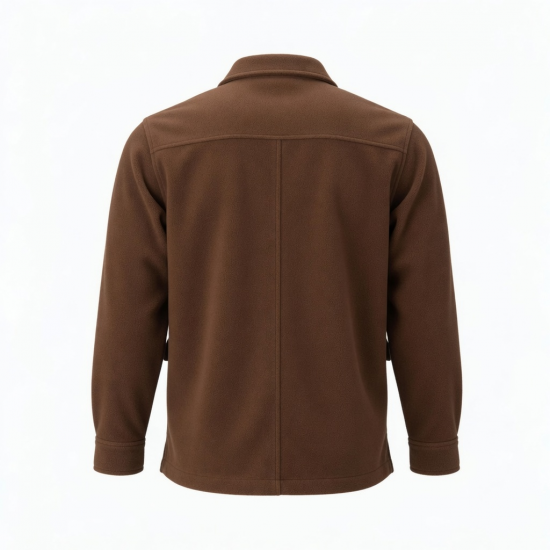 BC Clothing Co. Brown Fleece Button Front Jacket Collared Pockets Mens L