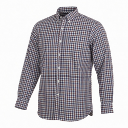 Mens Game Tattersall One Pocket Casual Long Sleeve Collared Check Shirt