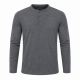 Mens Henley Shirt Plain Long Sleeve Jersey Grandad Neck Tshirt Top Causal (2334)