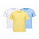 Men’s 100% Cotton Crew Neck T‑Shirt – 3‑Pack | Yellow, White, Sky Blue | M–XL