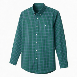 Crew Clothing Men's Cotton Poplin Check Button-Down Shirt Green/Blue XL